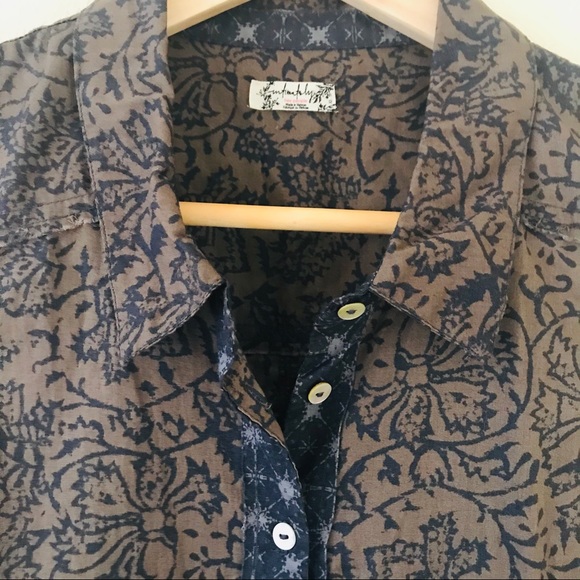 Free People Sleeveless Oversized Button Down Two Tone Lightweight Size XS - Picture 3 of 5